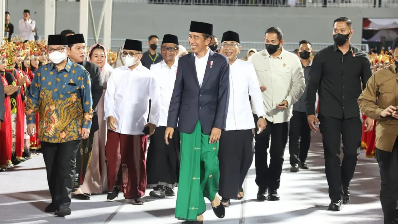 Presiden Jokowi saat menghadiri acara Satu Abad NU di Banyuwangi pada Januari 2023 lalu (Istimewa)