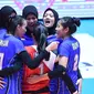 Timnas putri Indonesia saat menghadapi Tiongkok pada laga perdana Pul D Kejuaraan Bola Voli Putri Asia ke-20 di Jamsil Indoor Gymnasium, Seoul, Korea Selatan, Senin (19/8/2019). (foto: PBVSI)