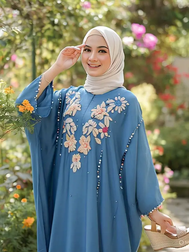 Model Kaftan Motif Bunga Terbaru/Meta AI