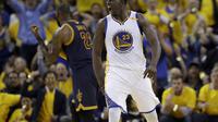 Draymond Green saat melawan Cleveland Cavaliers  pada laga Final NBA, Kamis (1/6/2017) (AP Photo/Marcio Jose Sanchez)