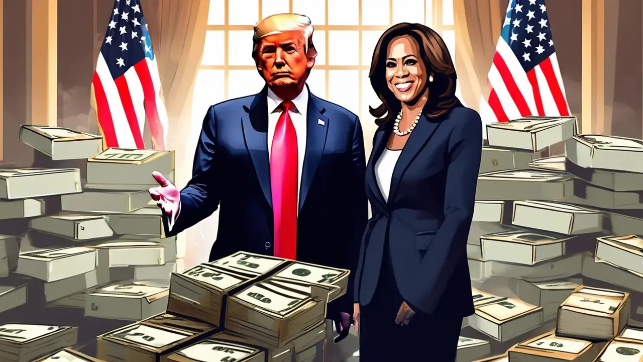 Ilustrasi Kamala Harris dan Donald Trump (Foto by AI)