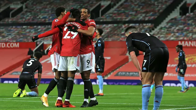 Foto Liga Inggris: Kalahkan Aston Villa 2-1, Manchester United Samai Poin Liverpool