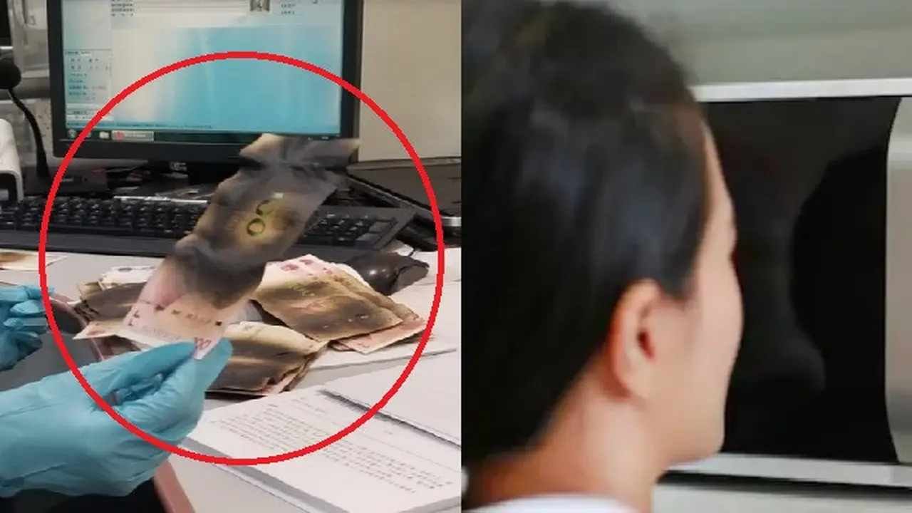 uang hangus di dalam microwave