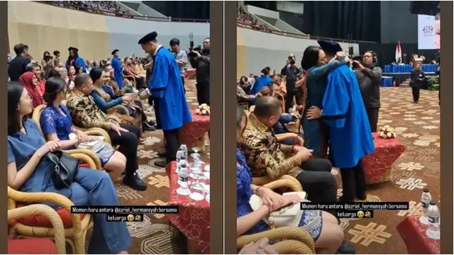 7 Momen Haru Azriel Hermansyah Wisuda Sarjana, Beri Bunga ke Krisdayanti