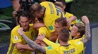 Kemenangan 1-0 atas Korea Selatan menjadi yang pertama diraih Swedia pada laga pembuka Piala Dunia setelah terakhir kali diraih pada 1958. AFP/Dimitar Dilkoff)