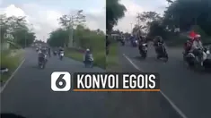 Aksi rombongan konvoi berikut tak patut ditiru.