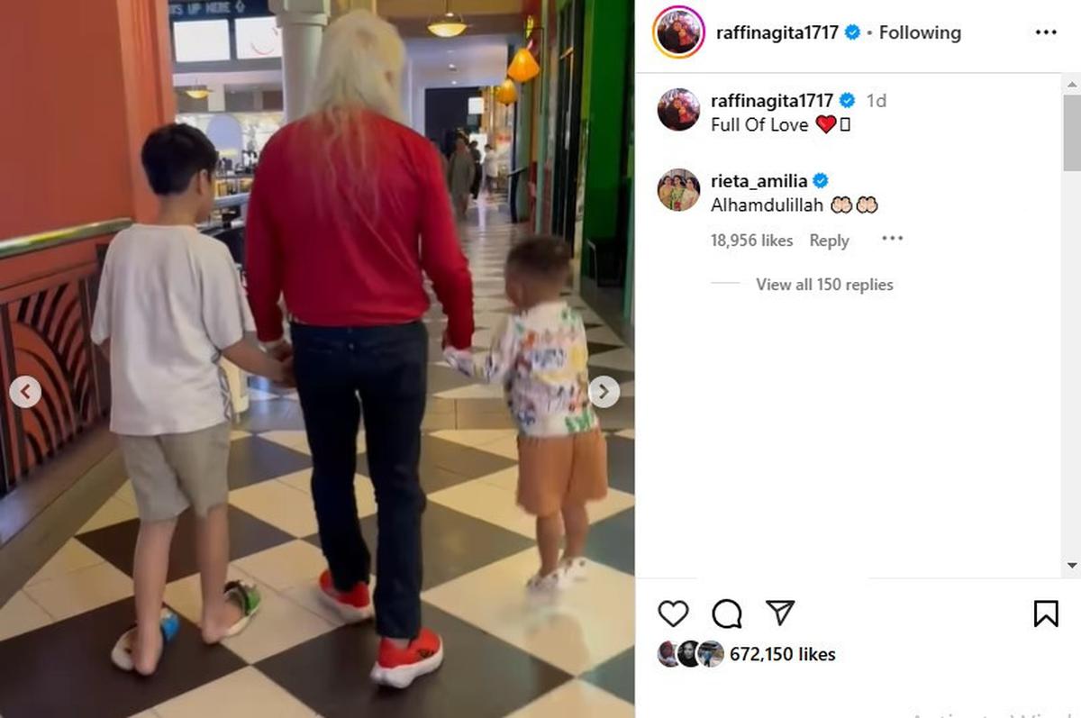 Rafathar dan Rayyanza Bertemu dengan Gideon Tengker, Rieta Amilia Beri Komentar