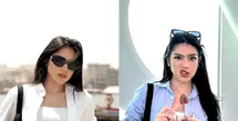 Dalam suasana musim panas yang terik, ia memilih tampilan effortless chic dengan kemeja simpel yang tetap terlihat stylish dan mewah. [@davinaakaramoyy].