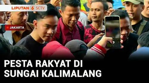  Pesta Rakyat di Kalimalang, Wapres Gibran Nonton Lomba Panjat Pinang