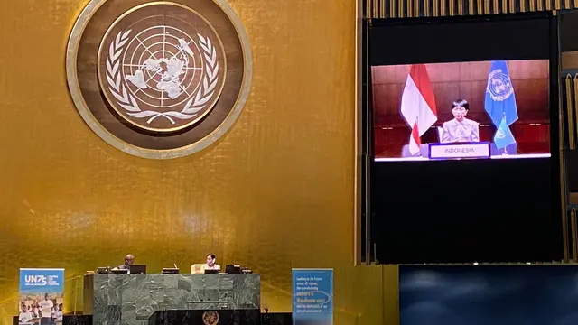 Menlu Retno Marsudi dalam Sidang Majelis Umum (SMU) PBB ke-75 secara virtual.