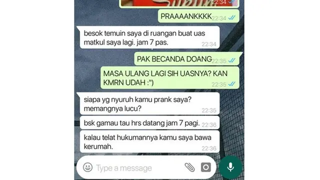 6 Chat Dosen Galak Ini Bikin Tepuk Jidat