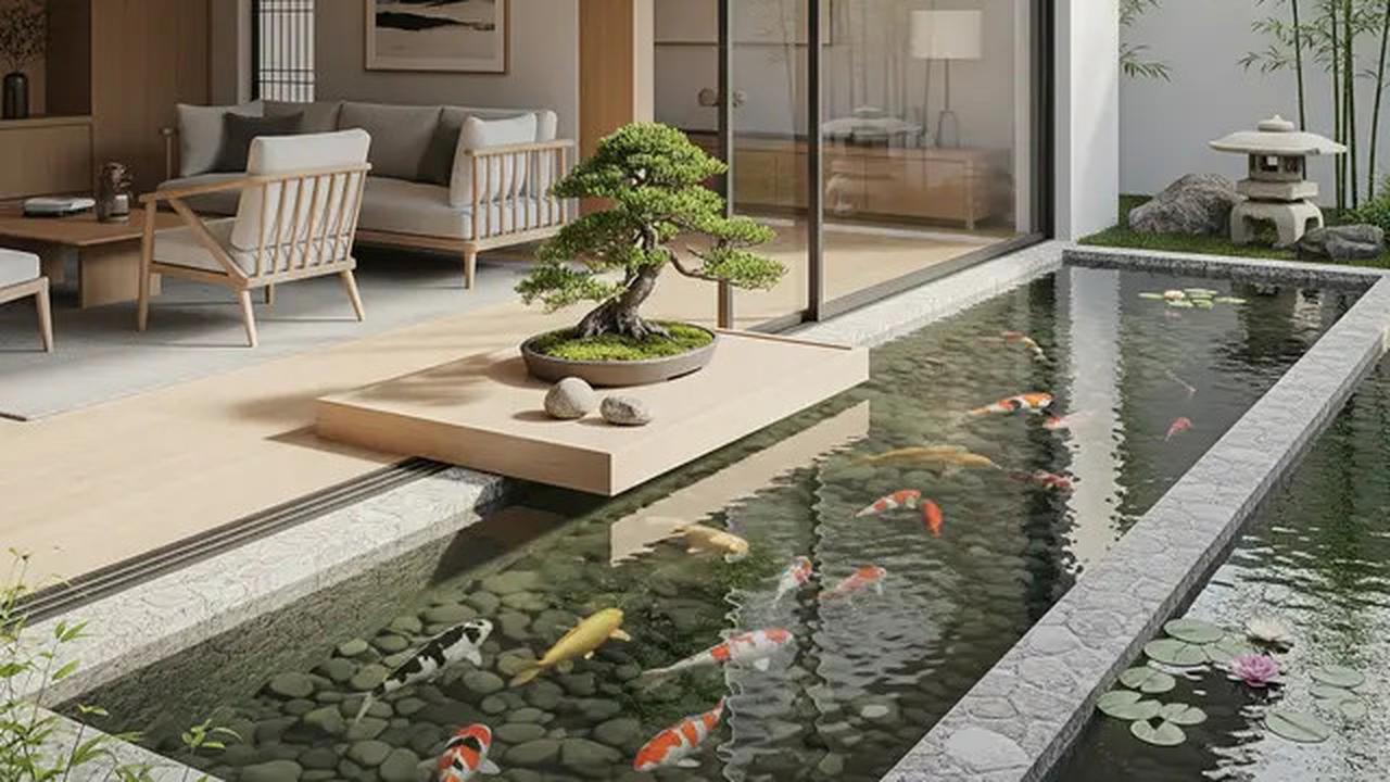 7 Kolam Ikan Minimalis Gaya Japandi yang Sedang Tren 2025, Bikin Hunian Makin Asri