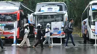 PTPN Group menyiapkan 10 bus dengan kuota 400 pemudik yang diberangkatkan ke sejumlah daerah dari Ringroad Stadion Utama Gelora Bung Karno, Selasa (18/04/2023).