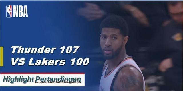 Cuplikan Hasil Pertandingan NBA : Thunder 107 VS Lakers 100