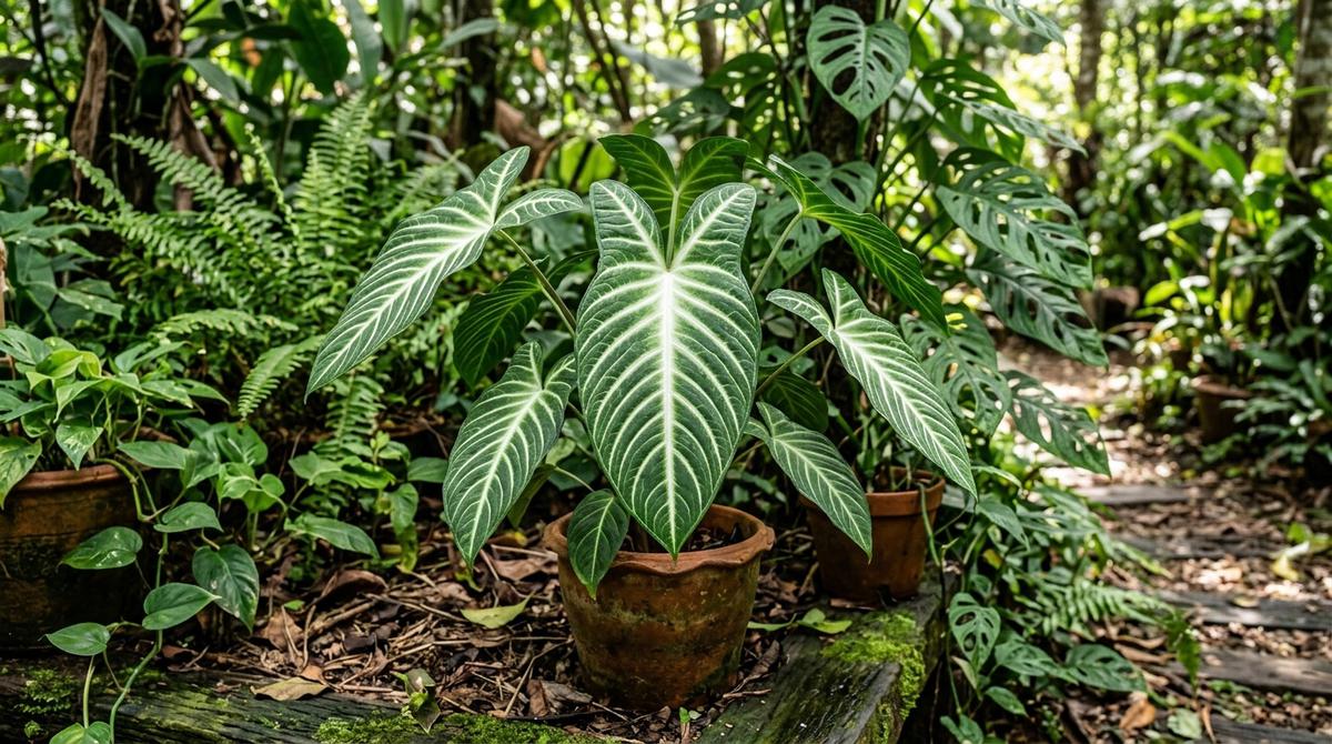 Mengenal Caladium Lindenii dengan Tulang Daun Putih yang Mencolok (AI Generated)