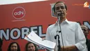 Gubernur DKI Jakarta Joko Widodo atau Jokowi saat mengumumkan rencana kelanjutan proyek monorel.