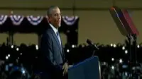 Obama menyampaikan terima kasih pada istri, Michelle Obama dan anak-anaknya juga kepada wakil Presiden Joe Biden.