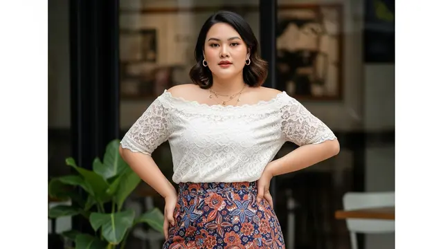 Atasan Brokat untuk Bahu Lebar dan Rok Batik untuk Paha Besar