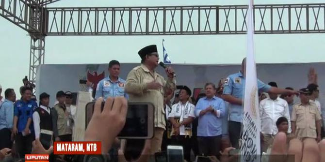 Kampanye di Mataram, Prabowo Janji Bentuk Pemerintahan Adil dan Makmur