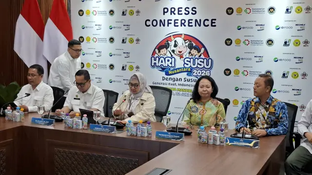 Deputi Bidang Koordinasi Usaha Pangan dan Pertanian, Kemenko Bidang Pangan, Widyastuti saat konferensi pers Hari Susu Nusantara, Selasa, (2/6/2026). (Foto: Liputan6.com/Arief RH)