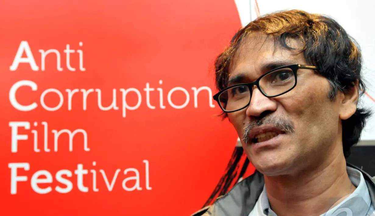 Alex Komang menjadi pembicara di acara diskusi Anti Corruption Film Festival (ACFFest) 2014, Jakarta, Rabu (27/8/2014) (Liputan6.com/Panji Diksana)