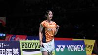 Tunggal putri Indonesia Ni Kadek Dhinda Amartya Pratiwi menumbangkan unggulan keenam asal Thailand Busanan Ongbamrungphan&nbsp;pada babak 32 besar Kumamoto Masters 2025&nbsp;di Kumamoto Prefectural Gymnasium, Rabu (12/11). (foto: PBSI)