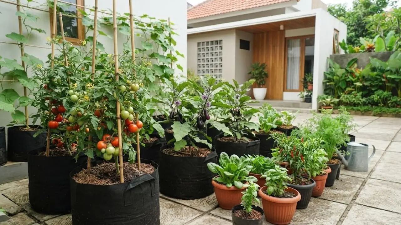 Kebun Sayur Minimalis di Pekarangan Rumah