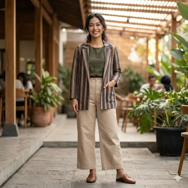 Model Baju Lurik Casual untuk Wanita