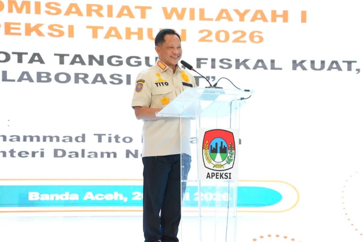 Mendagri Tito Karnavian keynote speaker dalam Rapat Kerja Komisariat Wilayah (Komwil) I Asosiasi Pemerintah Kota Seluruh Indonesia (APEKSI) di Kota Banda Aceh