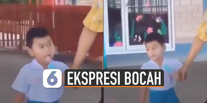 VIDEO: Ekspresi Bocah Gagal Makan Es Krim Ini Kocak Abis