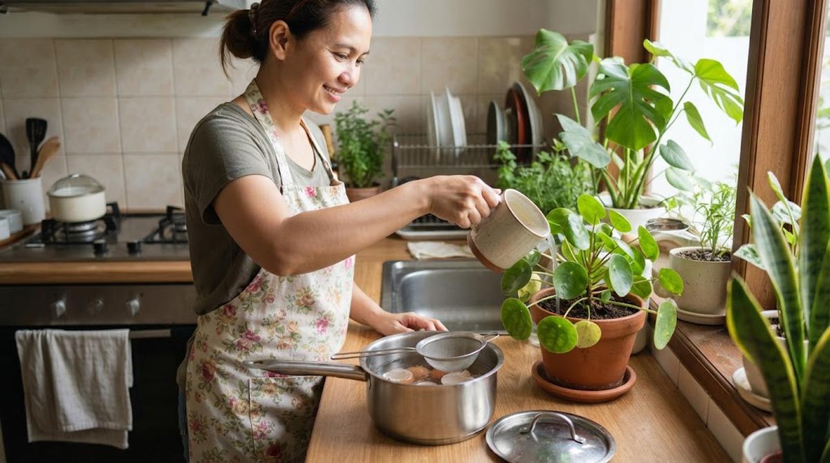 Cara Memanfaatkan Sisa Air Rebusan Telur untuk Keperluan Rumah Tangga yang Tepat/AI Generated