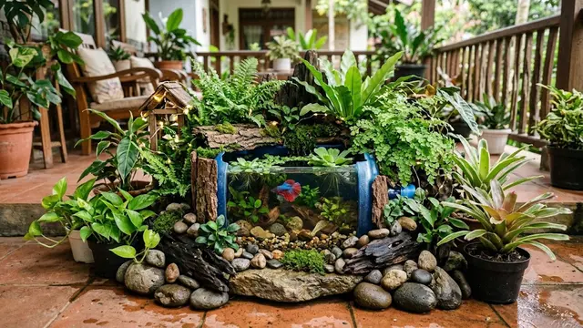 Ide Galon Bekas Jadi Kolam Ikan Cupang di Teras Rumah