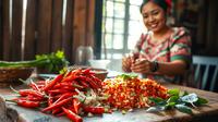 resep sambal matah ©Ilustrasi dibuat AI