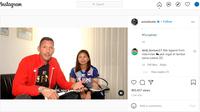 Erick Thohir membagikan sebuah video di Instagram-nya berisikan pesan-pesan dari Marco Materazzi yang sedang bersama Greysia Polii. (Instagram/erickthohir)