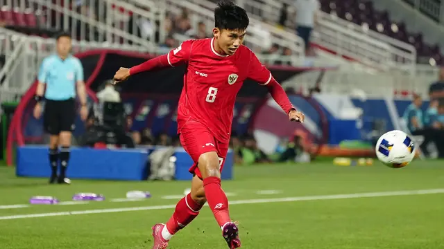 Winger Timnas Indonesia U-23, Witan Sulaeman, ketika melawan Timnas Yordania U-23 di Piala Asia U-23 2024.