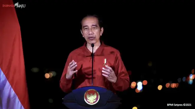 Presiden Joko Widodo (Jokowi) membuka acara Temu Nasional Relawan Jokowi 2021 dari Provinsi Maluku, Kamis (25/3).
