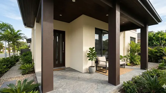 Ide Warna Cat Teras dan Pilar Rumah yang Cocok untuk Rumah Minimalis (Foto: Gemini AI)