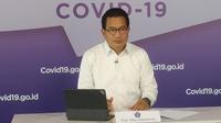 Juru Bicara Satgas COVID-19 Wiku Adisasmito mengatakan tradisi mudik atau bepergian berpotensi meningkatkan penularan antar daerah saat konferensi pers di Graha BNPB, Jakarta, Selasa (27/4/2021). (Tim Komunikasi Satgas COVID-19/Damar)