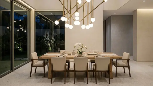 Lampu Gantung Sculptural dengan Bentuk Artistik