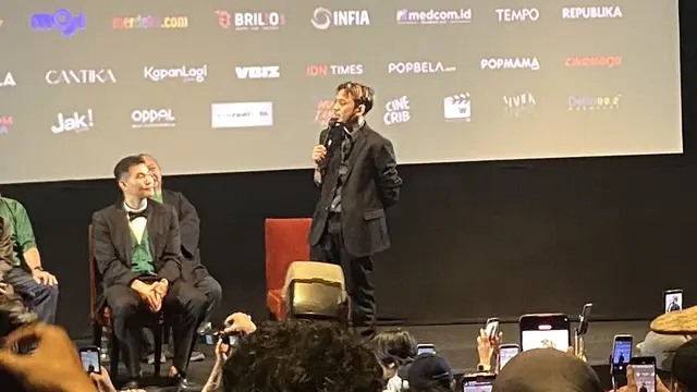 Teguh Prakoso (Tepe) dalam konferensi pers film Harusnya Horror di Jakarta, Kamis  (13/8/2026). (Liputan6.com/Nola Vemiliana)