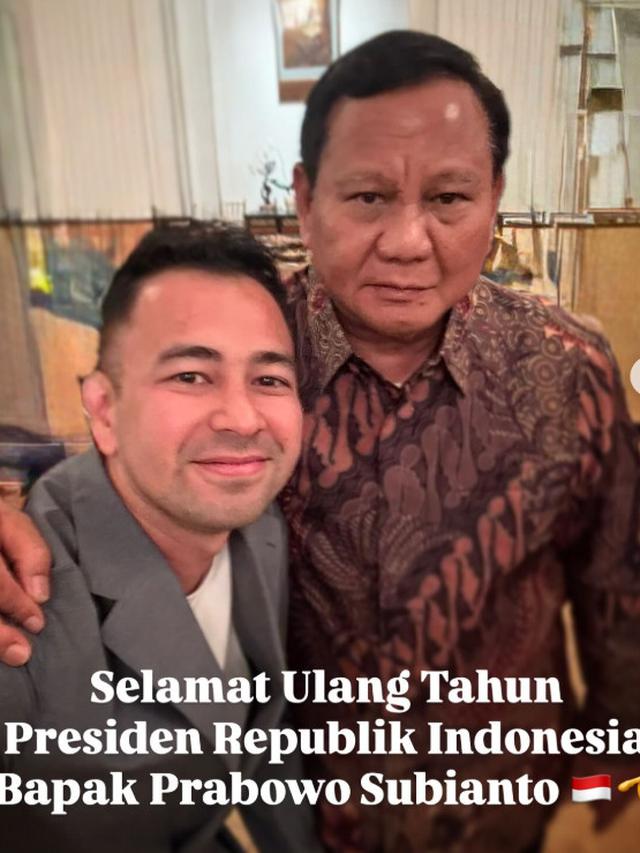Raffi Ahmad Ucapkan Selamat Ulang Tahun untuk Prabowo