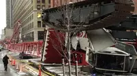 Angin Kencang Tumbangkan Crane Raksasa di New York