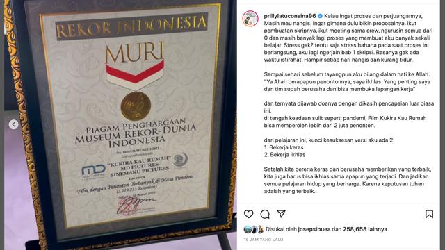 Unggahan Prilly Latuconsina. (Foto: Dok. Instagram @prillylatuconsina96)