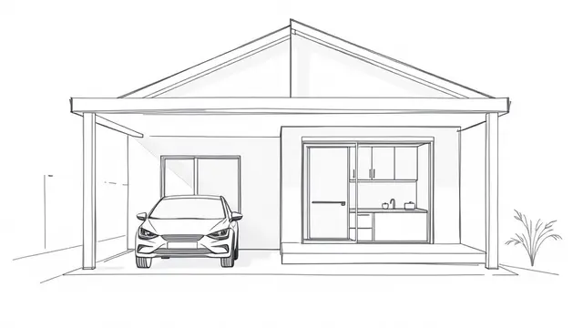 Sketsa Rumah Minimalis 2 Kamar dengan 1 Carport