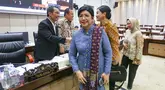 Pejabat Gubernur BI Sementara Destry Damayanti sebelum mengikuti rapat kerja dengan Komisi XI DPR RI terkait asumsi dasar RAPBN 2027 di Kompleks Parlemen, Senayan, Jakarta, Rabu, 2 September 2026. (KLY/ Arie Basuki)