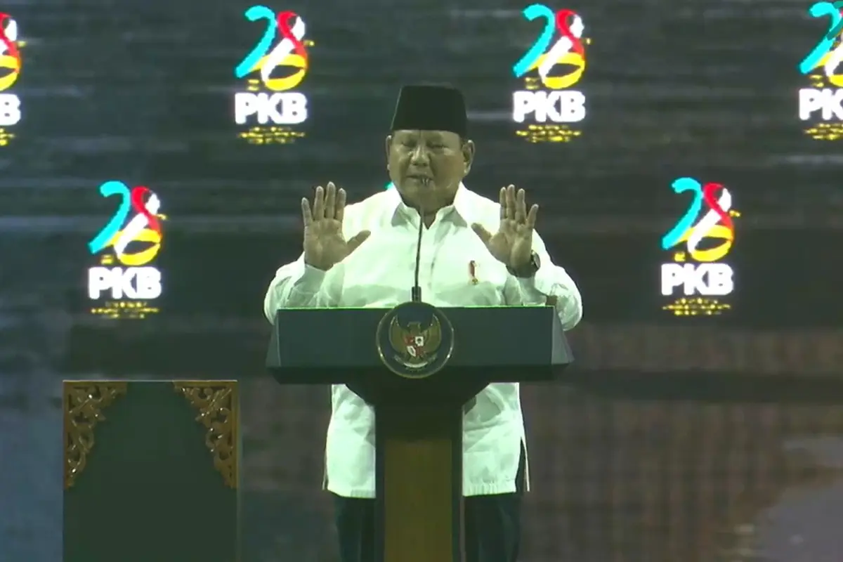 Presiden Prabowo Subianto Saat Pidato di Harlah PKB