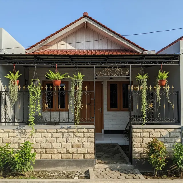 9 Ide Pagar Rumah Kombinasi Tanaman Hidup dan Pagar Besi, Estetika Alami Hunian