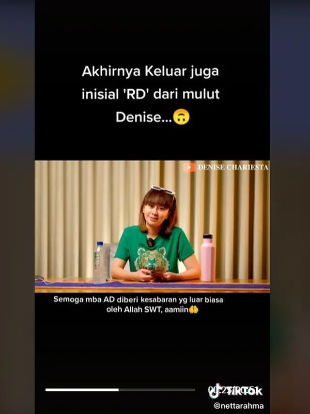 Denise Chariesta membenarkan pria beristri dengan inisial RD berselingkuh dengannya (https://www.tiktok.com/@nettarahma/video/7152100079321500954?is_copy_url=1&is_from_webapp=v1&item_id=7152100079321500954&q=nettarahma&t=1665370306373)