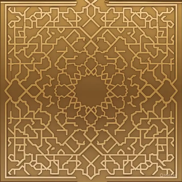 Motif Geometris Islami Emas