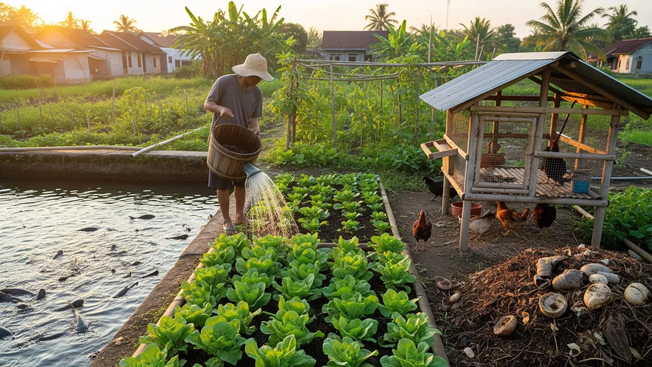 Kombinasi Kebun dan Peternakan yang Hemat Pupuk dan Pakan